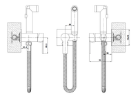 Смеситель скрытого монтажа с гигиеническим душем, арт. , ESKO арт-SMH06 Black — фото 2, Гигиенические души