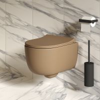 Товар: Унитаз Ambassador Abner подвесной Темно-бежевый матовый без сиденья арт-103T20501R - фото 7 Унитаз Ambassador Abner подвесной Темно-бежевый матовый без сиденья арт-103T20501R — фото 7, Подвесные унитазы