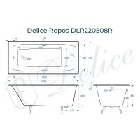 Товар: Чугунная ванна Delice Repos 170x70 с черными матовыми ручками без антискользящего покрыт арт-DLR220508RB - фото 6 Чугунная ванна Delice Repos 170x70 с черными матовыми ручками без антискользящего покрыт арт-DLR220508RB — фото 6, Чугунные ванны