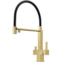 Смеситель для кухни Sancos Moro Золото брашированное Черный арт-SC4006BG — фото 1, Смесители для кухни