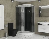 Душевая кабина Niagara Eco NG-4512-14L BLACK (120х80х215) низкий поддон(13см),стекло мозаика,3 места арт-45121453L — фото 3, Душевые кабины