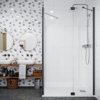 Душевая дверь Creto Tenta 100 профиль Хром стекло прозрачное арт-123-WTW-100-C-CH-8 (260082) — фото 1, Распашные душевые двери