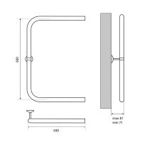 Водяной полотенцесушитель Melodia della vita Moon П-образный 60х40 Полированная сталь арт-MTRMN6040 — фото 2, Водяные полотенцесушители