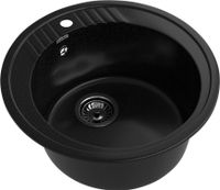 GRANFEST Мойка RONDO 520 1-чаша D-520мм черный арт.GF- арт-R-520 черный — фото 1, Кухонные мойки
