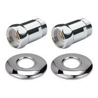 Прямое соединение для полотенцесушителя Point 1"х1" г/ш, хром (пара) арт-PN00002 — фото 1, Комплектующие для полотенцесушителей