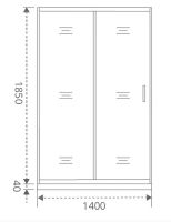 Душевая дверь Good Door Latte WTW-140-G-WE 140 профиль Белый стекло Grape арт-ЛА00025 — фото 2, Раздвижные душевые двери