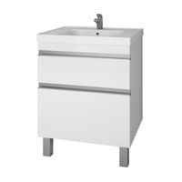 Тумба GRACE PLUS, 60 см, подвесная/напольная, 2 ящика, с опорами, белый глянец арт-99.0904 — фото 1, Тумбы под раковину