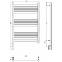Электрический полотенцесушитель Сунержа Богема 3.0 прямая 800x500 L Черный матовый арт-31-5804-8050 — фото 2, Электрические полотенцесушители