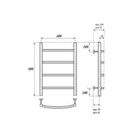 Водяной полотенцесушитель Point Афина П4 400x600 Хром арт-PN04146 — фото 3, Водяные полотенцесушители