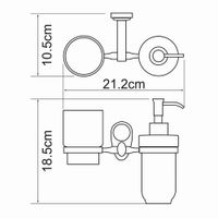 Аксесс Main K- Держатель стакана и дозатора (блистер), КЕРАМИКА, хром, WasserKRAFT арт-9289C — фото 4, Дозаторы