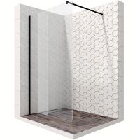 Душевая перегородка Ambassador Walk-in 100х200 профиль Черный стекло прозрачное арт-15031110 — фото 1, Душевые перегородки