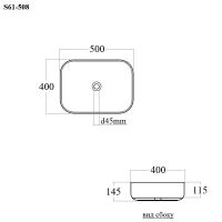 Раковина-чаша Bond Cube 50 Черная матовая арт-S61-508 — фото 2, Раковины накладные