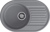 GRANFEST Мойка QUARZ 18 1-чаша+крыло 740*480мм темно-серый арт.GF-Z- арт-18 темно-серый — фото 1, Кухонные мойки