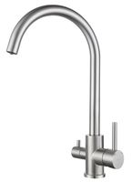 GRANFEST QUARZ Смеситель для кухни U-обр. с краном питьевой воды D-35мм нержавейка арт. GF- арт-Z-5420 нержавейка — фото 1, Смесители для кухни
