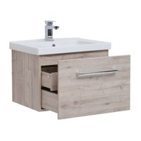 Тумба BIG INN, 65 см, подвесная, 1 ящик + выдвижной внутренний ящик, дуб кантри арт-77.0202D — фото 6, Тумбы под раковину