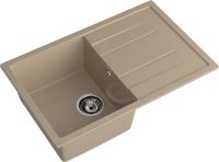 GRANFEST Мойка QUADRO 780L 1-чаша+крыло 770*495мм песочный арт.GF- арт-Q-780L песочный — фото 1, Кухонные мойки