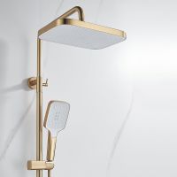 Душевая система Rose R18G с термостатом Золото матовое арт-R1896G — фото 8, Душевые стойки