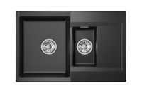 Granula-ES- (чёрный металлик), кухонная мойка, кварц арт-7808, ШВАРЦ — фото 2, Кухонные мойки