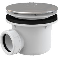 Сифон для душевого поддона Alcaplast Хром арт-A49K — фото 1, Сифоны для поддонов