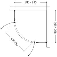 Товар: Душевой уголок AQUAme 90x90 профиль Хром стекло прозрачное арт-AQM7101-9 - фото 3 Душевой уголок AQUAme 90x90 профиль Хром стекло прозрачное арт-AQM7101-9 — фото 3, Душевые уголки четверть круга