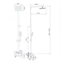 Душевая система Haiba Нержавеющая сталь арт-HB24815 — фото 3, Душевые стойки