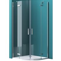 Душевой уголок BelBagno Kraft 100х100 профиль Хром стекло прозрачное арт-KRAFT-R-2-100-C-Cr — фото 1, Душевые уголки четверть круга