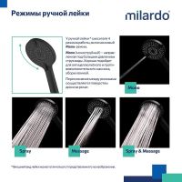 Душевая система Milardo Rora Черная матовая арт-RORBL03M68 — фото 8, Встраиваемые душевые комплекты