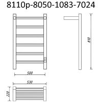 Электрический полотенцесушитель Маргроид 8110p профильный 810x500 с полкой Граф арт-8110p-8050-1083-7024 — фото 3, Электрические полотенцесушители