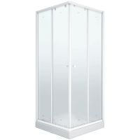 Душевой уголок Parly 80x80 профиль Белый стекло матовое арт-ZFQ81 — фото 4, Квадратные душевые уголки