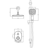 Товар: Душевая система D&K Rhein Marx Хром арт-DA1395701 - фото 3 Душевая система D&K Rhein Marx Хром арт-DA1395701 — фото 3, Встраиваемые душевые комплекты