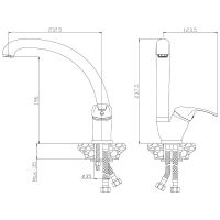 Смеситель для кухни Rossinka Хром арт-Y35-23 — фото 2, Смесители для кухни