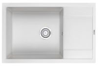Granula- (БЕЛЫЙ), кухонная мойка, кварц арт-7805, АРКТИК — фото 1, Кухонные мойки