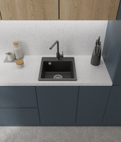 GRANFEST Мойка URBAN 245 1-чаша 450*490мм черный арт.GF-UR- арт-245 черный — фото 3, Кухонные мойки