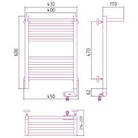 Электрический полотенцесушитель Сунержа Богема 2.0 600x400 R с полкой Хром арт-00-5207-6040 — фото 4, Электрические полотенцесушители