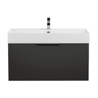 Тумба подвесная под раковину с выдвижным ящиком и внутренним ящиком CEZARES PREMIUM Nero opaco арт-55402 — фото 1, Тумбы под раковину