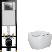 Комплект унитаза Ceramicanova Play CN3001 с инсталляцией Cersanit Black 35 S-IN-BLACK-Cg-w с сиденье арт-CN3001+S-IN-BLACK-Cg-w — фото 1, Комплекты унитаз + инсталляция