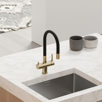 Смеситель для кухни Sancos Lucia Золото брашированное Черный арт-SC4004BG — фото 6, Смесители для кухни