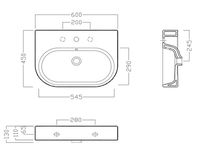 Раковина Hatria Area 60 Белая арт-Y0UH01 — фото 3, Раковины подвесные