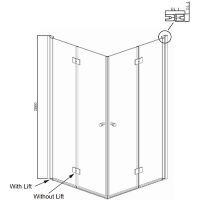 Душевой уголок Ambassador Nord 100х100 профиль Хром стекло прозрачное арт-13011109 — фото 3, Квадратные душевые уголки