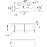Акриловая ванна Creto Elite 170х75 без гидромассажа арт-11-17075 — фото 2, Акриловые ванны
