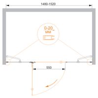 Товар: Душевая дверь CEZARES арт-BERGAMO-W-B-13-30+60/60-C-Cr-L - фото 2 Душевая дверь CEZARES арт-BERGAMO-W-B-13-30+60/60-C-Cr-L — фото 2, Распашные душевые двери