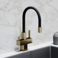 Смеситель для кухни Sancos Arno Золото брашированное Черный арт-SC4005BG — фото 3, Смесители для кухни