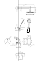 Душевая система ESKO Черная матовая арт-7in1 SB — фото 3, Встраиваемые душевые комплекты