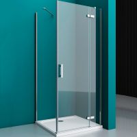 Душевой уголок BelBagno Kraft 100х90 профиль Хром стекло прозрачное арт-KRAFT-AH-12-100/90-C-Cr-R — фото 1, Прямоугольные душевые уголки