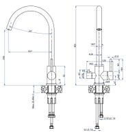 Товар: GRANFEST QUARZ Смеситель для кухни U-обр. с краном питьевой воды D-35мм черный арт. GF- арт-Z-5420 черный - фото 2 GRANFEST QUARZ Смеситель для кухни U-обр. с краном питьевой воды D-35мм черный арт. GF- арт-Z-5420 черный — фото 2, Смесители для кухни