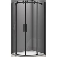 Душевой уголок Good Door Galaxy R-TD-100-C-B 100x100 профиль Черный стекло прозрачное арт-ГЛ00019 — фото 1, Душевые уголки четверть круга