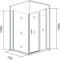 Душевая стенка Good Door Cofe SP-70-C-CH 70 профиль Хром стекло прозрачное арт-КФ00035 — фото 2, Боковые стенки