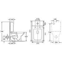 Унитаз компакт Azario Formal с бачком и сиденьем Микролифт арт-AZ-1353B — фото 10, Напольные унитазы