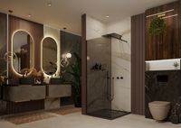 Душевая перегородка Ambassador Walk-in 80х200 профиль Черный стекло тонированное арт-15032224 — фото 4, Душевые перегородки