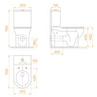 Унитаз с бачком напольный RGW SW-05  Белый  (горизонтальный выпуск, с микролифтом (моноблок) арт-67420105-01 — фото 2, Напольные унитазы